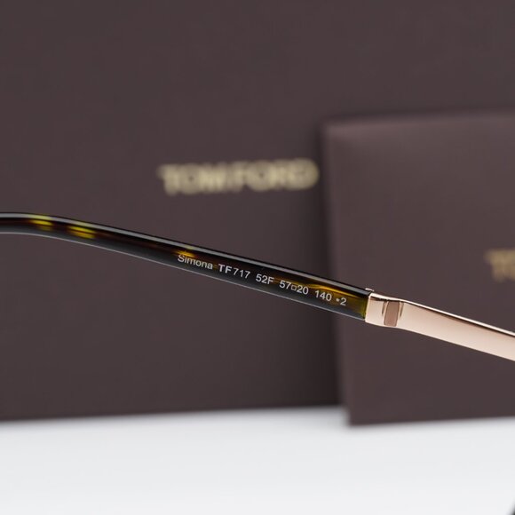 Tom Ford Simona FT0717 52F Cat Eye Sunglasses - Havana/Gold/Brown main image 4